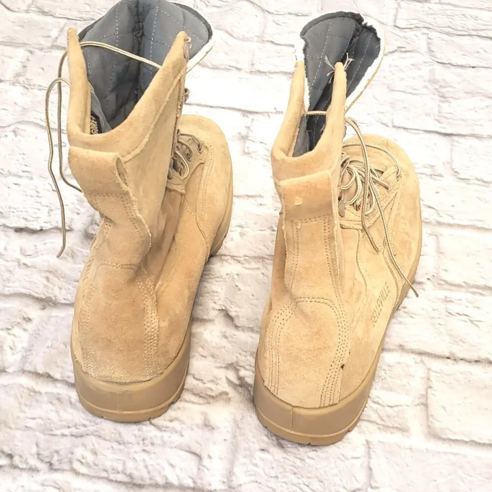 Belleville Men’s Steel Toe Military Combat Boots Size 12 Wide Desert Tan Suede
